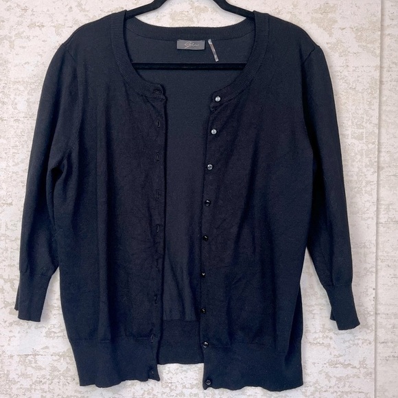 Gnu Black Cardigan Button Up Large - Picture 1 of 13